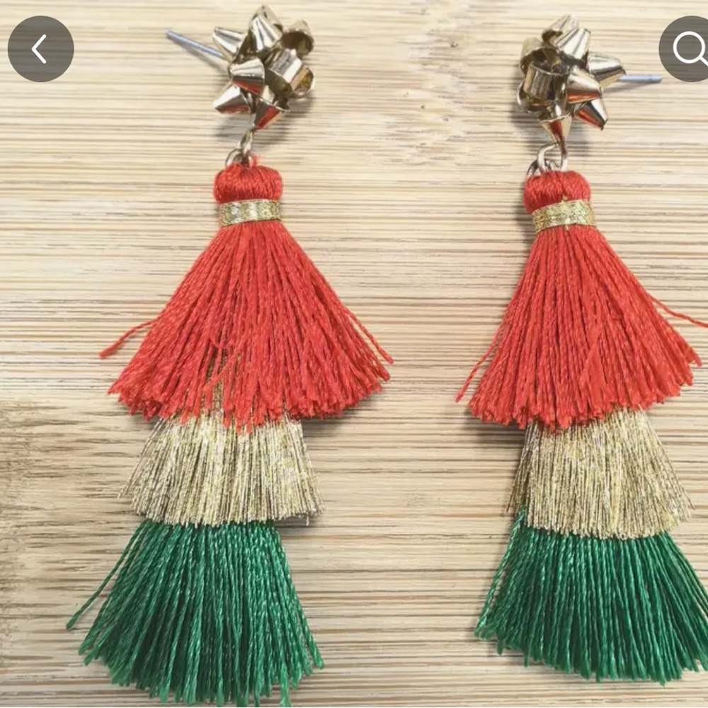 NWT CHRISTMAS EARRINGS RED GREEN GOLD